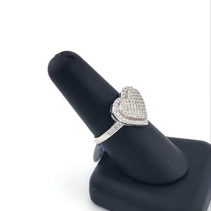 Heart Pave Ring Sterling Silver 925
